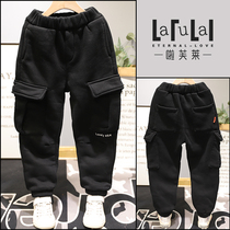 Cheerleader Dress 2020 Winter New Boy Girl Casual Sports Pants Korean Version Integrated Suede Trousers 3013