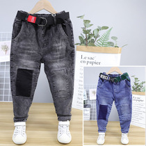 La Fleet 2019 Winter childrens wear for boys and girls plus velvet padded jeans Tong fashion patch pants 2338