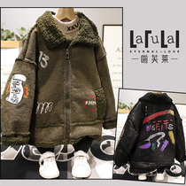 Raffé childrens clothing 2020 Winter new children suede jacket boy girl girl Han version fur integrated 3033