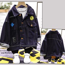 Pint childrens clothing 2022 Fall new children Labelling Handsome air Cowboy clothes Han male girl Girl Denim Jacket 89055