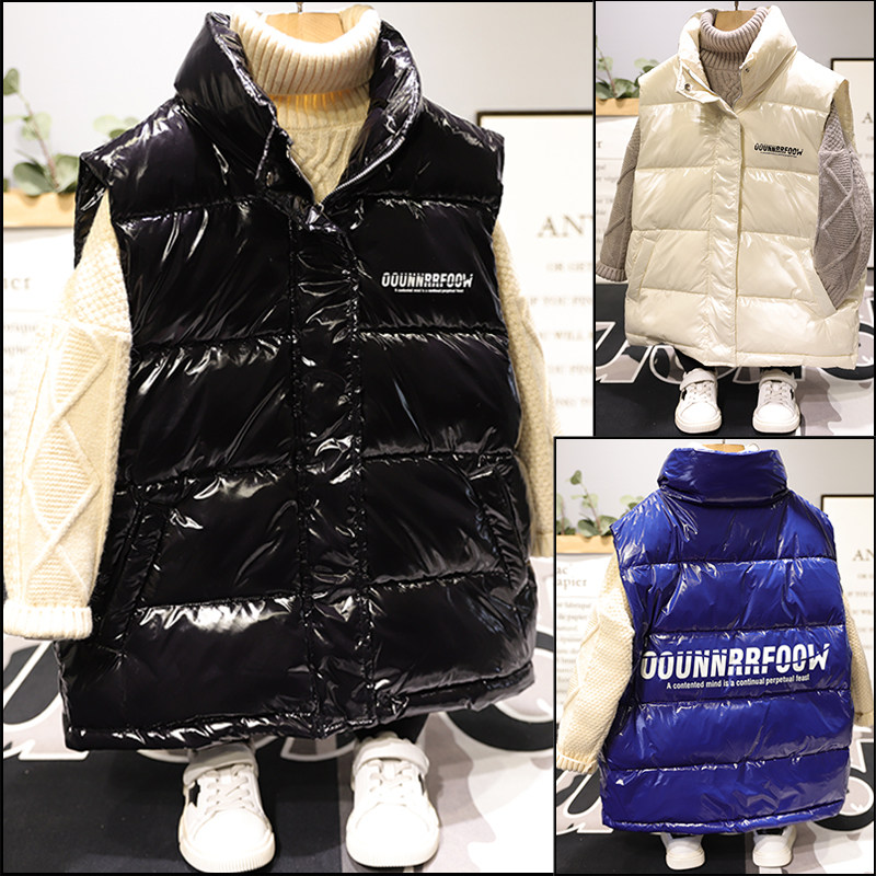Papaya juice 2020 winter new cotton vest boy and girl coat Korean version warm thickened cotton coat 28007