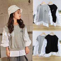 La Flei 2020 spring new childrens clothing men and women in large children loose casual fashion round neck sweater 3876