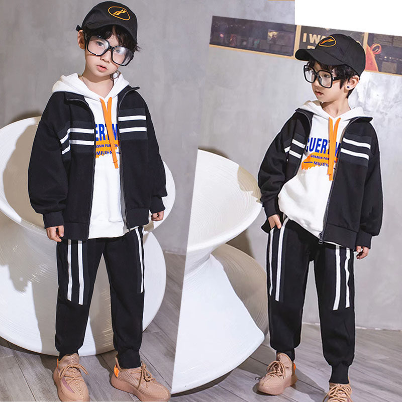 Papaya juice children's clothing 2020 new boys and girls in autumn loose recreational sports suite tide 55802