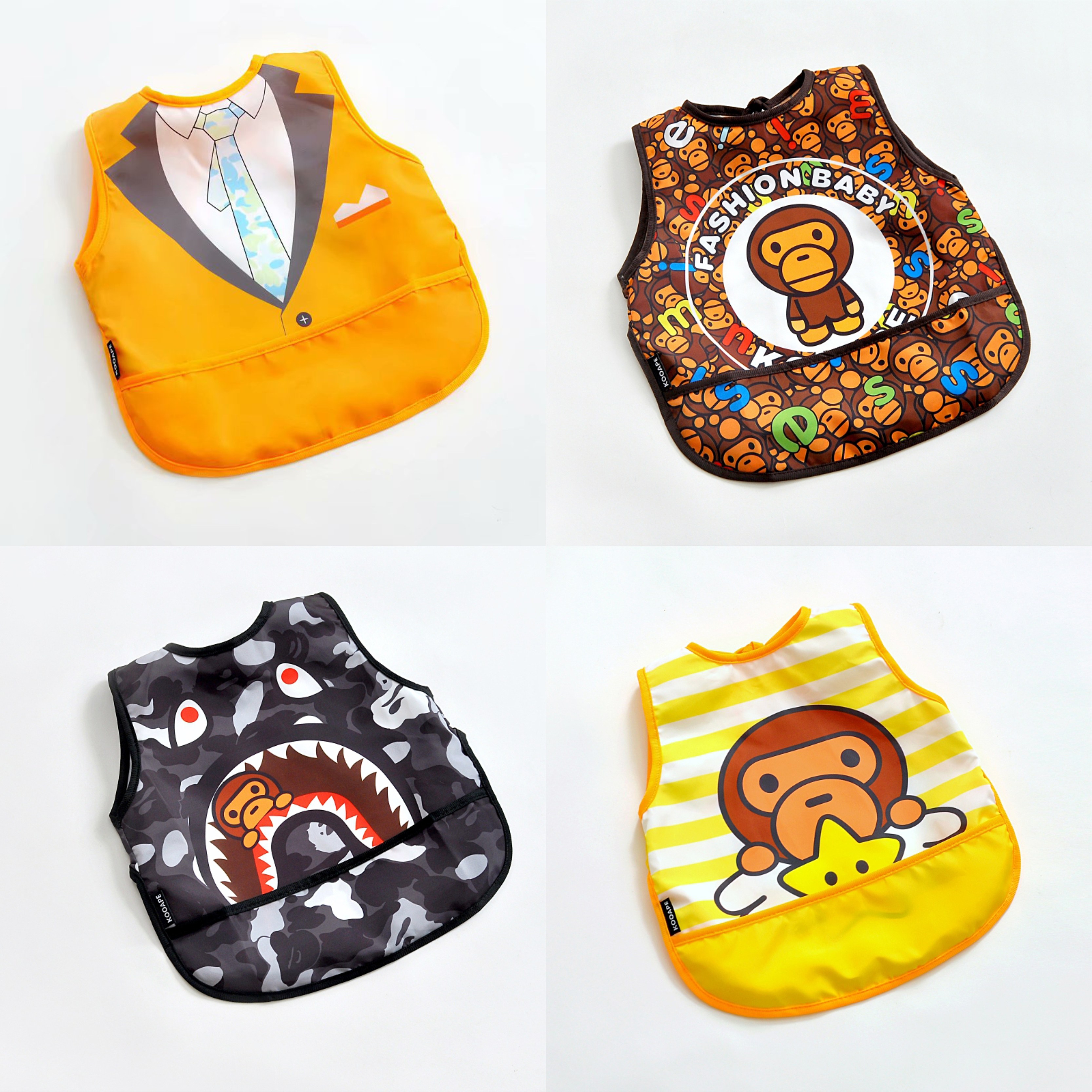 Tide card children's purse vest baby spring and summer cartoon anti-fouling and anti-dirty dining enclosure for men and women anti-wear and dining around