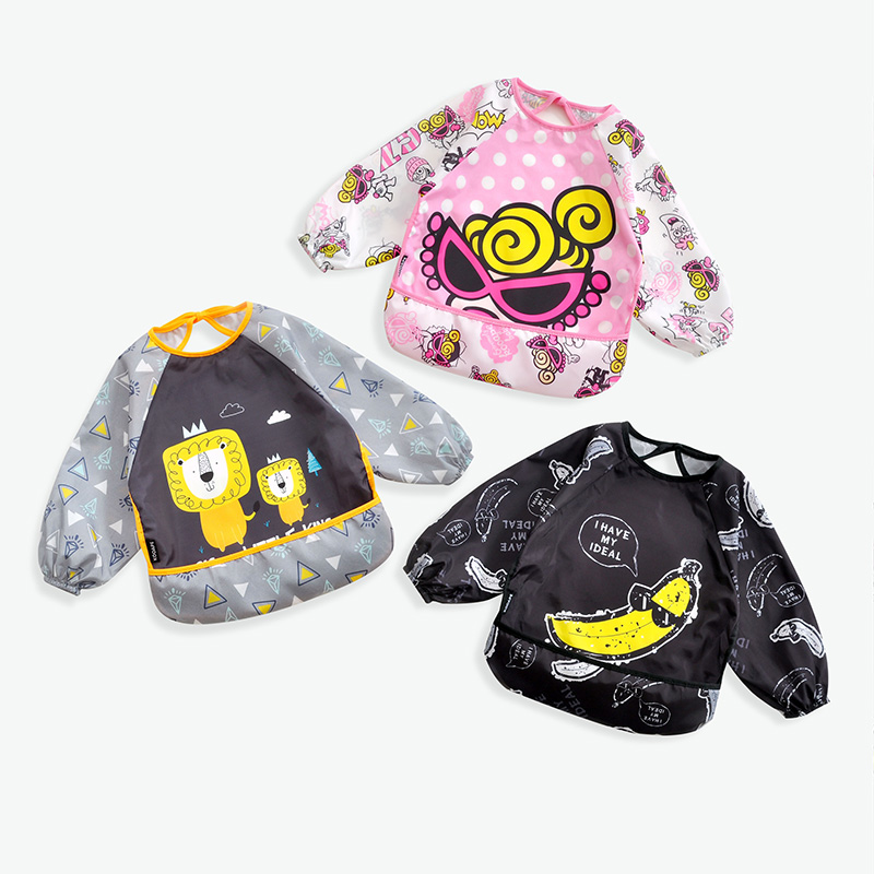 Children's eating clothes men and women baby anti-dressing waterproof children's painting clothes baby eating clothes spring, autumn and winter bibs