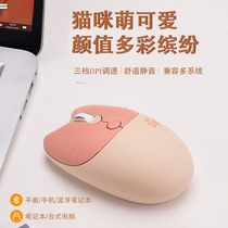 mofii Skyman Aiming Wireless Bluetooth Mouse Cute Office Silent High Color Value Infinite Skat Rat Milk Tea Laptop Portable Sound Pink Girl