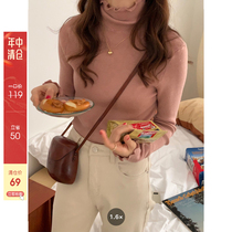 (Mid-year clearance is not returned)im to pile collar inside the base shirt womens winter skin-friendly pit knitwear