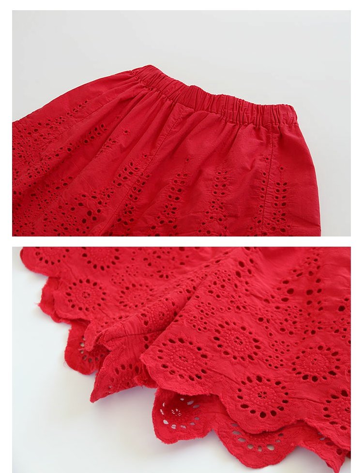 4822 mùa hè mới của phụ nữ ngọt ngào Nhật Bản cotton mỏng phần chân quần rộng thêu quần giản dị quần short quần short đũi nữ