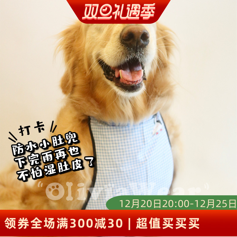 No longer afraid of wet belly Golden Retriever Samo Corgi short legs pet waterproof apron raincoat anti-dirty belly protection