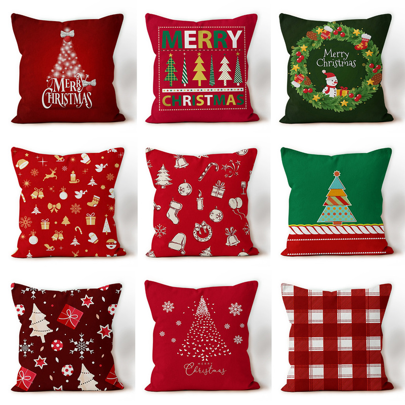 Limited Edition Christmas Pillow, Holiday Plush Pillow, Sofa Decoration, Simple Modern Print Design, Atmospheric Living Room