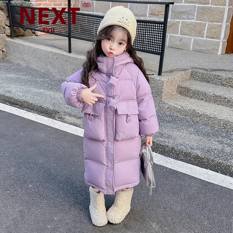 Next Zyu Official Genuine New Baby down Jacket Stylish Long Thickened Over-The-Knee Coat 90% White Duck down Winter