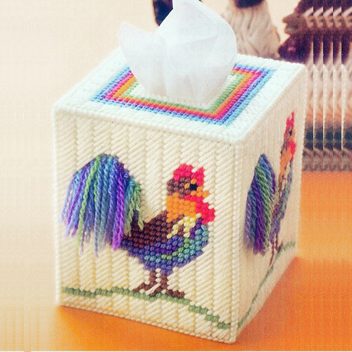 Solid embroidery 5D cross embroidered new living room printed diamond drawings Drawn Tissue Paper Box Color Big Rooster B357