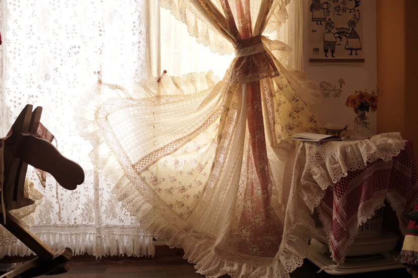 Caramel Marchidi ~ ~ French countryside retro handmade cloth curtains customised