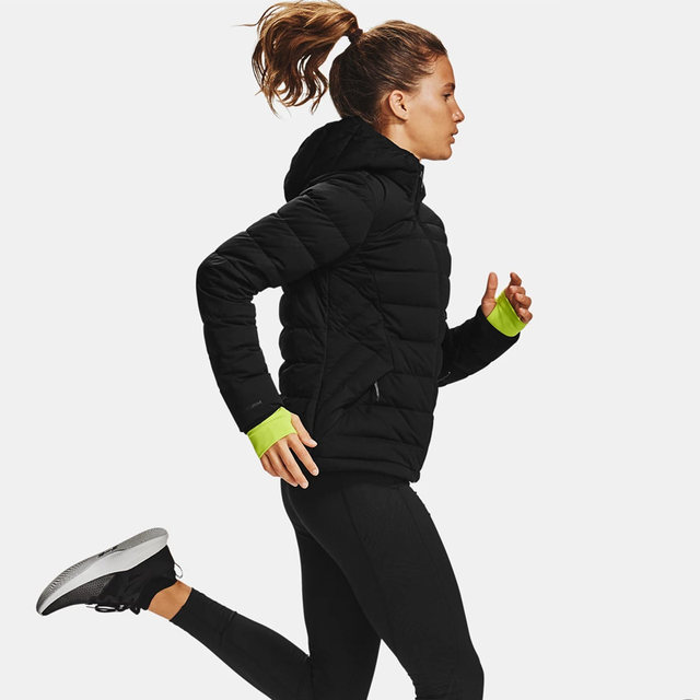 Under Armour Women's Training Sports Sports Warm Down Jacket Fall and Winter Warm Fitness Running Hooded Jacket