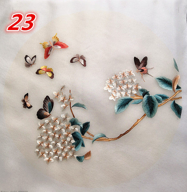 Suembroidery boutique single-sided embroidered cloth sheet 4 silk fine embroidery pattern 35X35cm