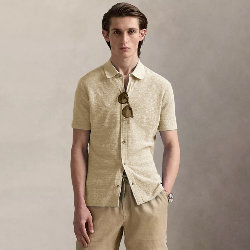 Three Thousand | Yuanyi New York Old Money Rl Imported Peruvian Pima Long-Staple Cotton Polo Collar Shirt-Style Cardigan Am1215
