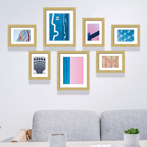 Photo wall 7 photo frames Creative combination Photo frame wall Wedding studio side cabinet Study small wall Background wall printing