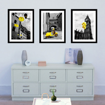 Nordic style modern black and white triptych framed painting Decorative painting Photo wall 3 16-inch large frame photo frame combination