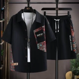 Летняя рубашка для мальчиков для школьников, детские шорты для отдыха, комплект, 12 лет, подходит для подростков