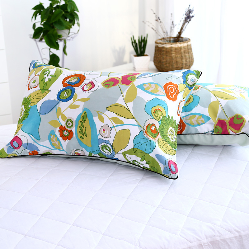 Spring and summer single pillow sleeper 48*74 pure cotton satin AB plate pillow sleeve sleeve zipper