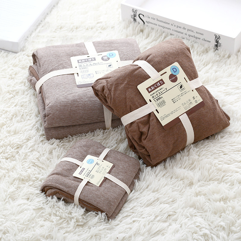 Naked sleeping Japanese double four - piece set 1 8m bed knitting cotton pure cotton beds pure cotton cotton cotton