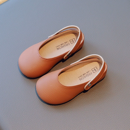 Демисезонная универсальная нескользящая детская обувь для кожаной обуви для принцессы, в корейском стиле, мягкая подошва