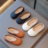 Демисезонная универсальная нескользящая детская обувь для кожаной обуви для принцессы, в корейском стиле, мягкая подошва