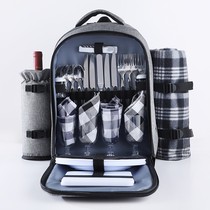 Complete collection of outdoor camping equipment and supplies insulated refrigerated bag portable picnic bag backpack picnic bag with tableware