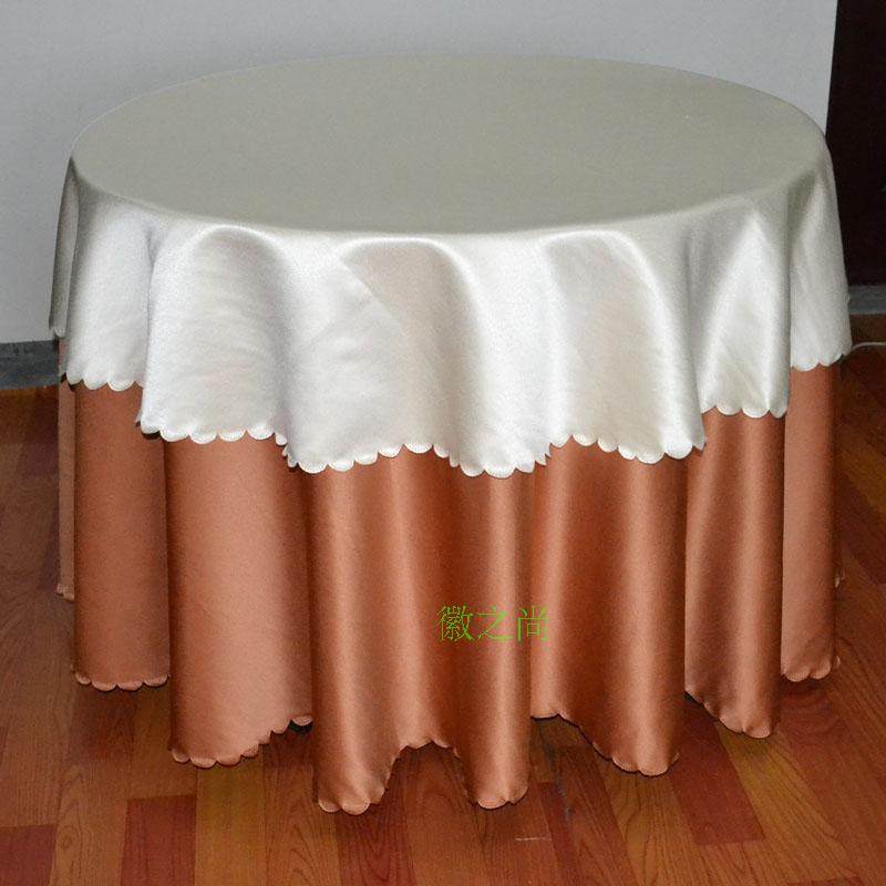 Flying Snow Classical Satin Hotel Tablecloth Solid Color Tablecloth Large Round Table Brown Fabric Dining Chair Cover Special Offer