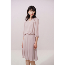 Spot-CCHER Double GEORGETTE Pleated Dress Light silk Sisi and Spring and summer womens XLIC3992