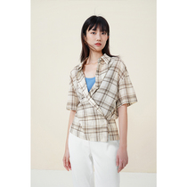 Spot-CCHER thin two-wear check shirt Japan imported copper ammonia Sisi and female XCFC3163
