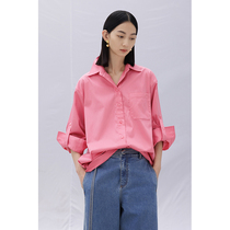 CCHER Coral Powder oversize shirt Japanese light satin satin cotton and women XCAE6722 booked 1