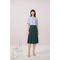 Spot-CCHER skin-friendly triacetic acid pleated skirt Pleated skirt Xixi and spring and summer womens clothing XBGC3155