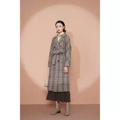 Spot CCHER West and double-breasted handmade long coat double-sided wool women's XSSB2064 no-fold