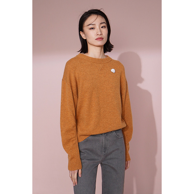 Spot - CCHER chic pleated sleeve type knit shirt flower yarn cashmere Sisi and autumn/winter women's XZSB2808
