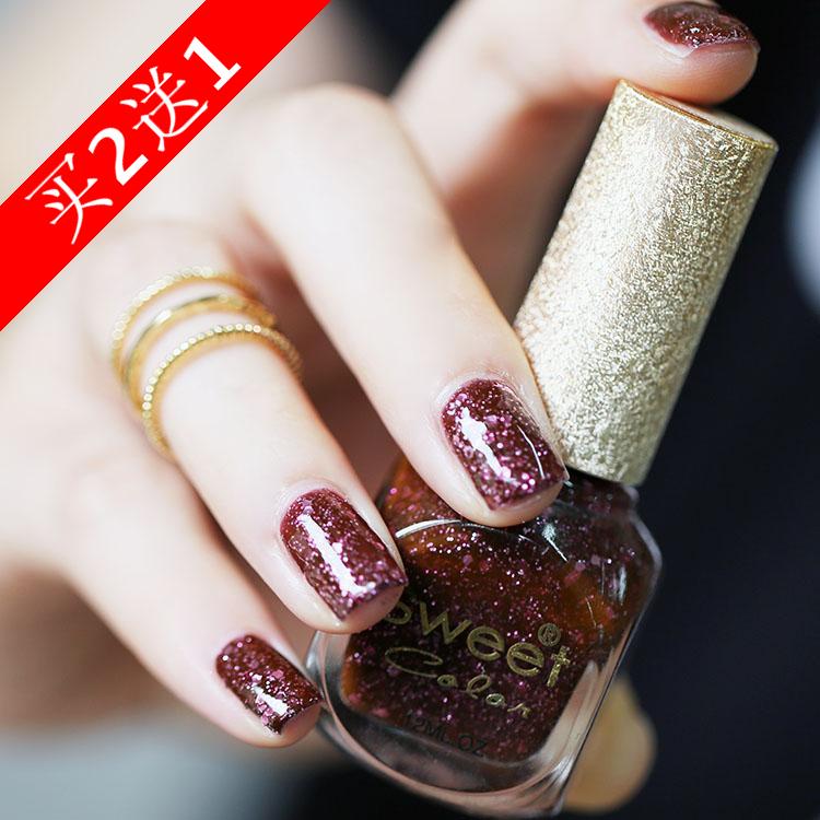 包邮 Sweet color环保指甲油美甲 裸色糖果色 亮片无毒持久不可剥
