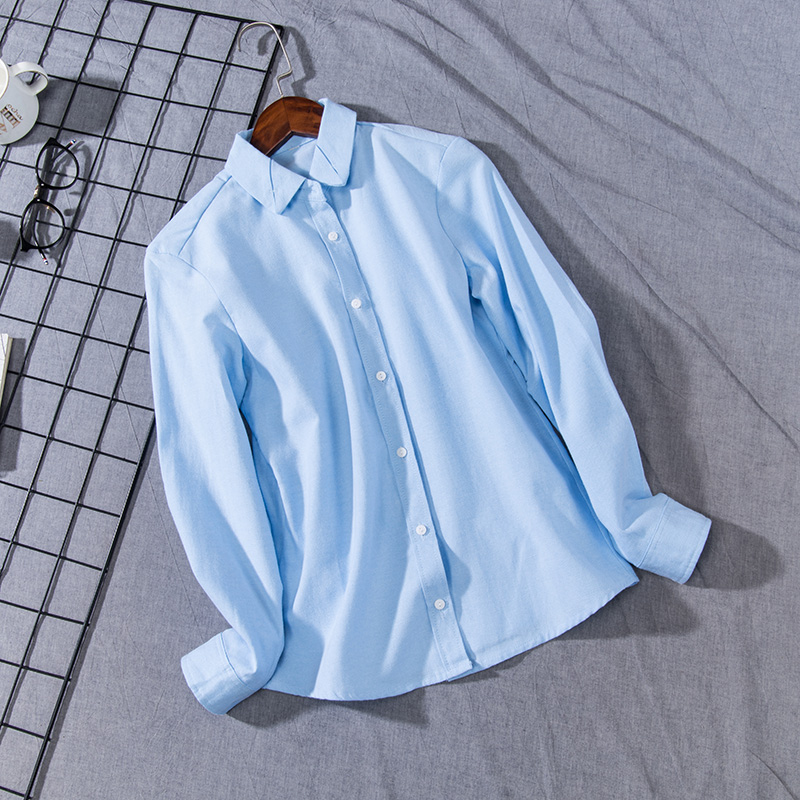 T12 Giá Trị Mùa Xuân Mới Màu Rắn Cao Đẳng Gió Thoải Mái Tính Khí Oxford Quay Multicolor Cotton Shirt 2356 các kiểu áo sơ mi nữ ngắn tay đẹp