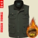 Đàn ông trung niên mùa đông cộng với áo nhung dày nhiều túi cotton nam vest vest cha ấm áp