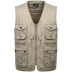 Cotton chần dày trung niên cotton giặt vest vest nam nhiều túi câu cá nhiếp ảnh vest cha áo ba lỗ gym Áo vest cotton
