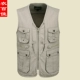 Vest trung niên cotton rửa mùa xuân và mùa thu vest vai nam nhiều túi cá chụp ảnh vest vest áo ba lỗ nam tập gym