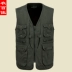 Vest trung niên cotton rửa mùa xuân và mùa thu vest vai nam nhiều túi cá chụp ảnh vest vest áo ba lỗ nam tập gym Áo vest cotton