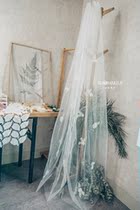 Han Xiao bride embroidered embroidery nail beads retro lace temperament retro wedding photography model with makeup head yarn