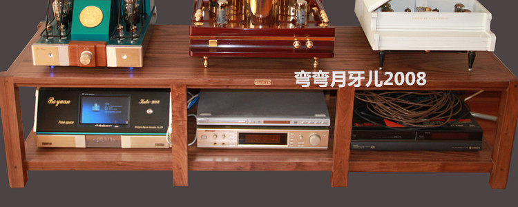 Noble wooden sound rack solid three-storey professional shock-proof amplifier CD machine black rubber LP turntable equipment frame