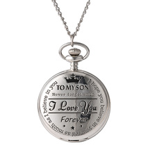 TO MY SON LOVE FOREVER vintage necklace quartz pocket watch flip necklace pendant watch 8809