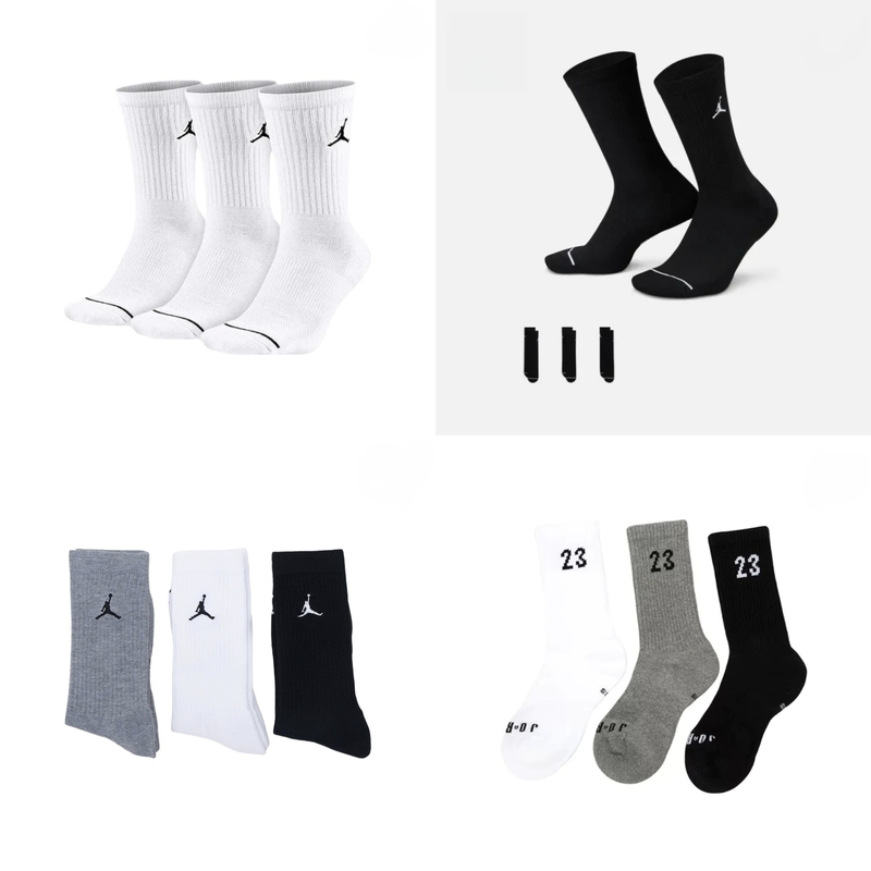 Nike Jordan Towel-Soled Quick-Drying Cushioning 3-Pair Pack of Sports and Leisure Mid-Calf Socks Dx9632-Da5718