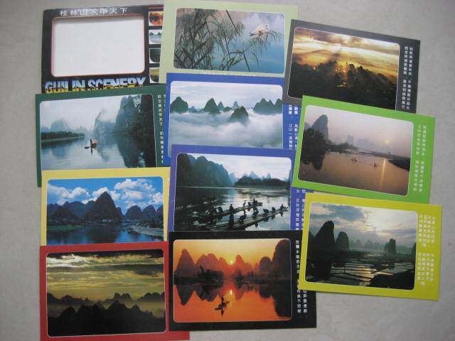 (Special price) 1989 Guangxi Fine Arts Edition Guilin Mountain Water Serie A World Yangshuo Lijiang Postcards 10 All-Taobao