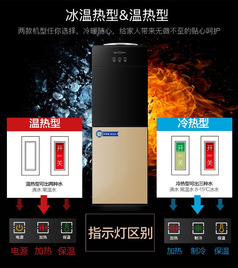 Meiling nước nóng lạnh dọc và lạnh hộ gia đình tiết kiệm năng lượng nước đá ấm nóng làm mát văn phòng máy nước mini - Nước quả máy lọc nước korihome