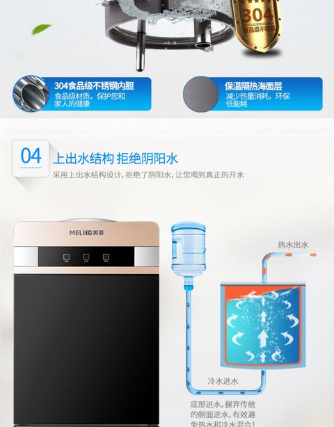 Meiling nước nóng lạnh thẳng đứng nhỏ và lạnh nhỏ văn phòng nhỏ tiết kiệm năng lượng nước đá ấm đôi - Nước quả máy lọc nước hãng nào tốt