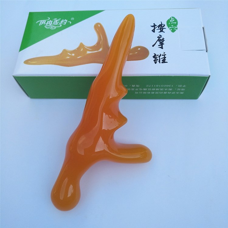 蜜蜡足底按摩锥足部点穴棒脚底经络按压身体穴位颈肩推拿后背按摩