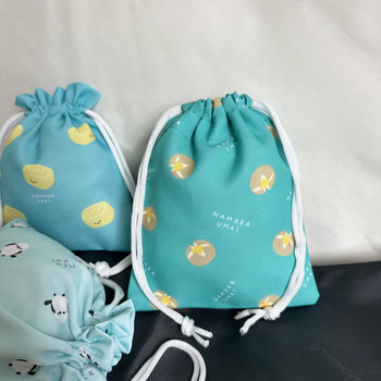 Japanese and korean printed drawstring shrink pocket bag storage small cloth bag tie pocket environmentally friendly bag underwear storage drawstring small bag